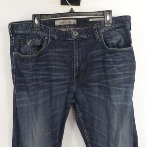 Guess Jeans Blue Falcon Regular‎ Boot Denim Distressed Wash Men's 40x30